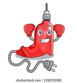 Boxing electric drill in the cartoon shape