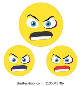 Boxing emoticons set