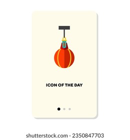 Boxing equipment flat vector icon. Punching bag, strength, sport isolated vector. Health and lifestyle concept. Vector illustration symbol elements for web design and apps