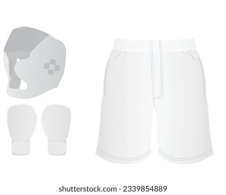 Boxing equipment set. vector illustration
