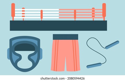 Boxing equipment tools logo vector