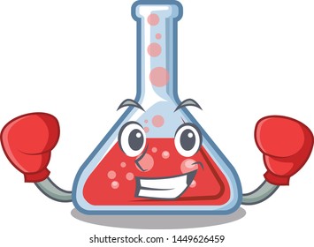 Boxing erlenmeyer flask isolated in the mascot