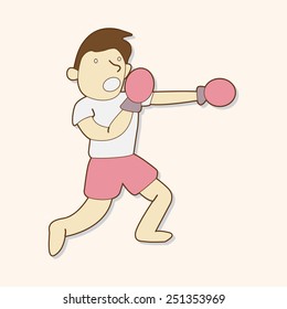 boxing exercise theme elements vector