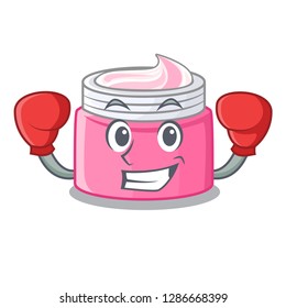 Boxing face cream on wooden cartoon table