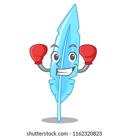 Boxing feather character cartoon style