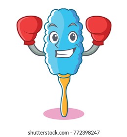 Boxing feather duster character cartoon