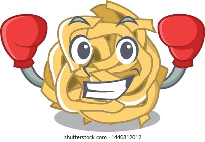 Boxing fettucine isolated with in the mascot