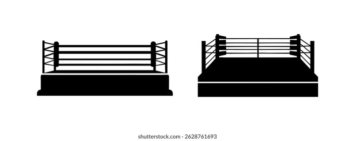 Boxing Field Clip Art Collection, Boxing Field Sport Isolated Equipment.