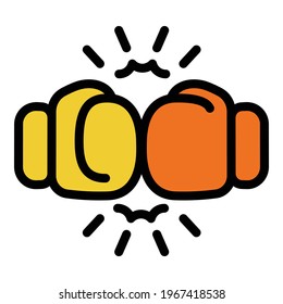 Boxing fight icon. Outline Boxing fight vector icon for web design isolated on white background