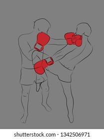 
Boxing fight. kicks and punch