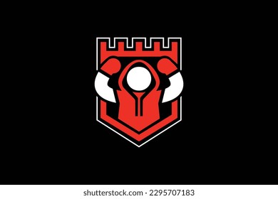 Boxing fighter gym fitness logo design red black hoodie