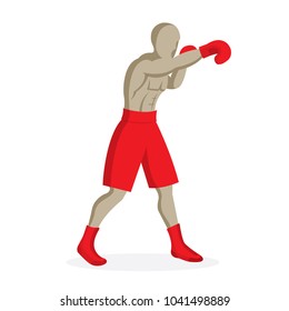 Boxing fighter illustration.
Boxer colorful vector.