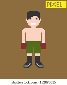 boxing fighter pixel art character