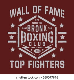 Boxing fighter typography, t-shirt graphics, vectors