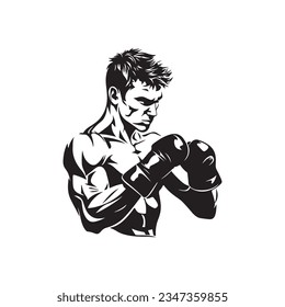 Boxing Fighter Vector Logo Design