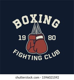 boxing fighting club t shirt design illustration glove poster