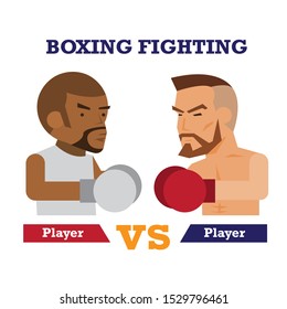 Boxing Fighting Duel Versus Flat Illustration, icon symbol, game asset