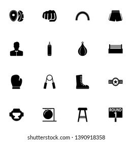 Boxing and Fighting icon - Expand to any size - Change to any colour. Perfect Flat Vector Contains such Icons as fist, punch, championship belt, ring, headgear, punching bag, referee, shorts, glove
