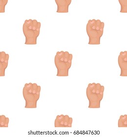 Boxing fist icon in cartoon style isolated on white background. Boxing symbol stock vector illustration.