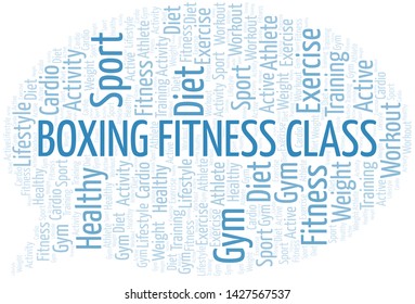 Boxing Fitness Class word cloud. Wordcloud made with text only.