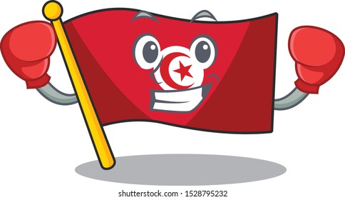 Boxing flag tunisia on in the mascot