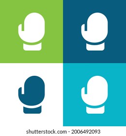 Boxing Flat four color minimal icon set