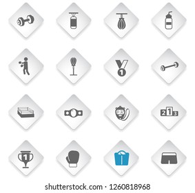boxing flat rhombus web icons for user interface design