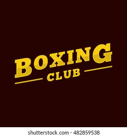 Boxing flat vector, logo, logotype, symbol, mark design on dark background. Can be used for sport, workout, gym.