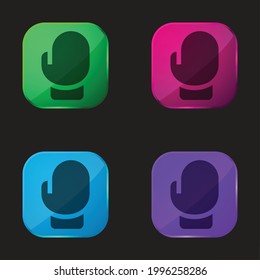 Icono de botón de cuatro colores de vidrio