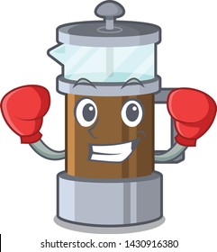 Boxing french press isolated with the character