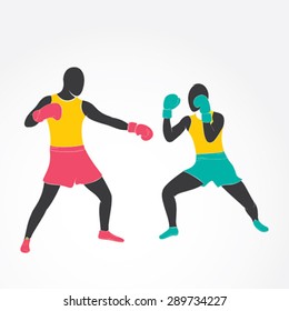 boxing game design vector