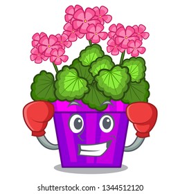 Boxing geranium flower isolated with the mascot