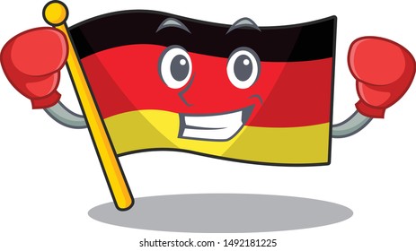 Boxing germany flag cartoon isolated the mascot