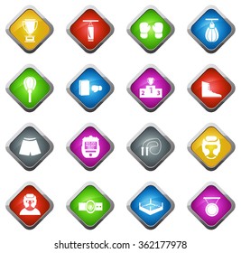 Boxing glossy web icon set