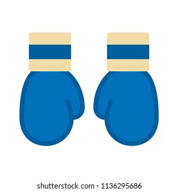 Boxing glove. Boxing glove is blue colour. Vector illustration. EPS 10. Sport.