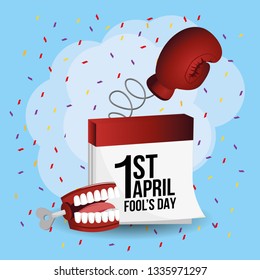 boxing glove with calendar a fanny teeth