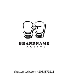 boxing glove cartoon logo icon design template black modern isolated vector illustration