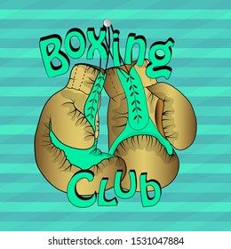 
boxing glove. boxing club poster. vector illustration.