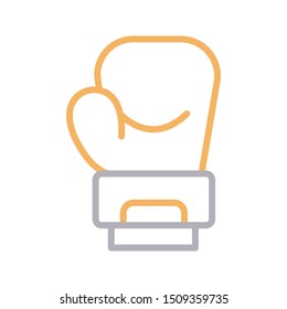 boxing glove colour line vector icon