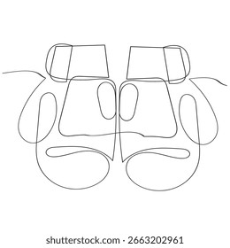 Estilo de dibujo de dibujo de línea continua de guante de boxeo aislado sobre fondo blanco