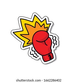 boxing glove doodle icon, vector illustration