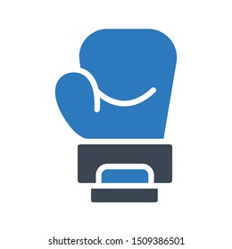 boxing glove glyph colour vector icon