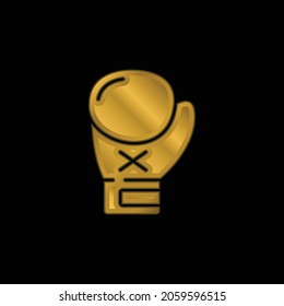 Boxing Glove gold plated metalic icon or logo vector