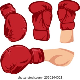 Boxing Glove with Hand Illustration for Sports Design