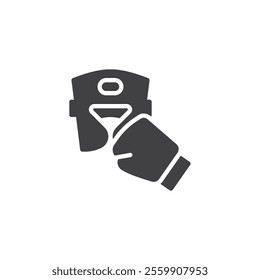 Boxing glove and headgear vector icon. filled flat sign for mobile concept and web design. Boxing Sparring Gear glyph icon. Symbol, logo illustration. Vector graphics