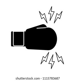 Boxing glove hitting. Vector