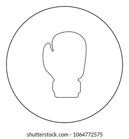 Boxing glove icon black color in circle vector illustration