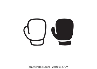 Boxing glove icon black outline Vector