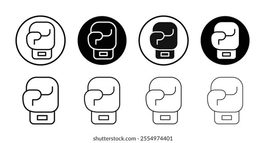 Boxing glove icon Black and white outline vector