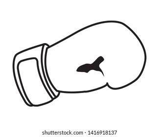 boxing glove icon cartoon isolated black and white vector illustration graphic design